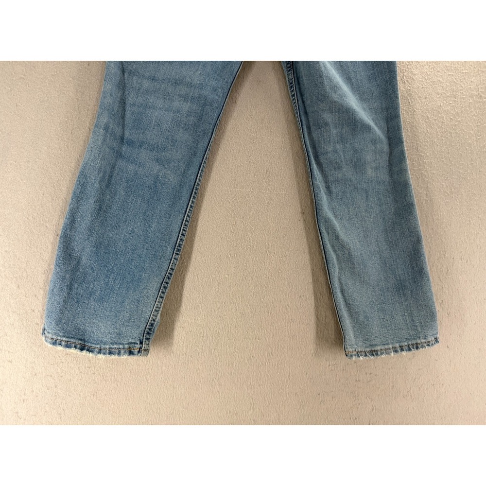 Abercrombie Kids High Rise Straight Jeans Girls 9/10 Light Wash Denim Pull On - Picture 7 of 16